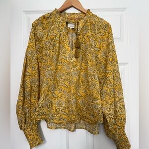 Anthropologie Tie-Neck Peasant Blouse